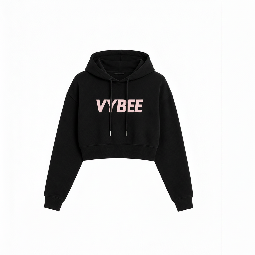 VYBEE Heavy Moletom Cropped Preto  — Urban Essential 2 Cabos