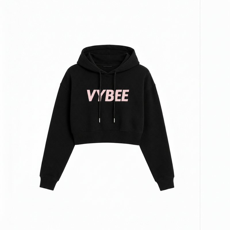 VYBEE Heavy Moletom Cropped Preto  — Urban Essential 2 Cabos