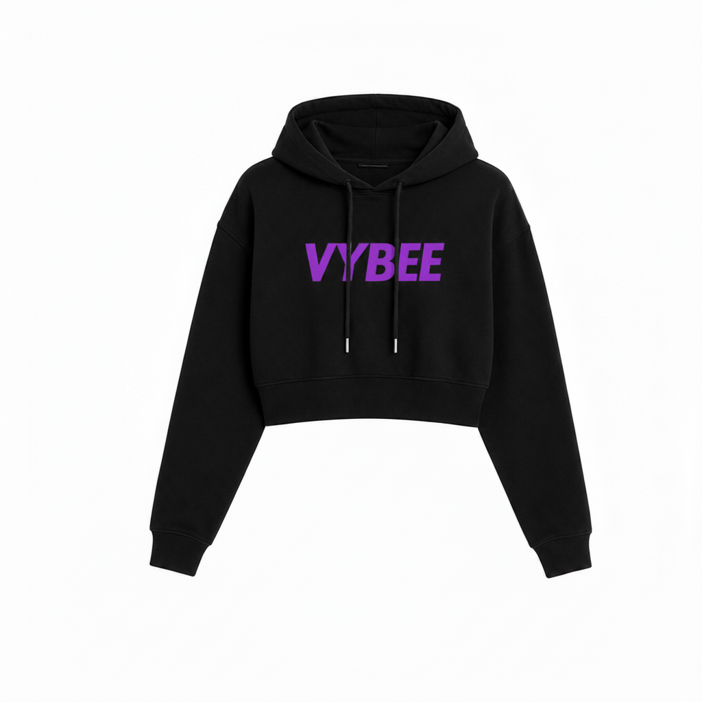 VYBEE Heavy Moletom Cropped Preto  — Urban Essential 2 Cabos