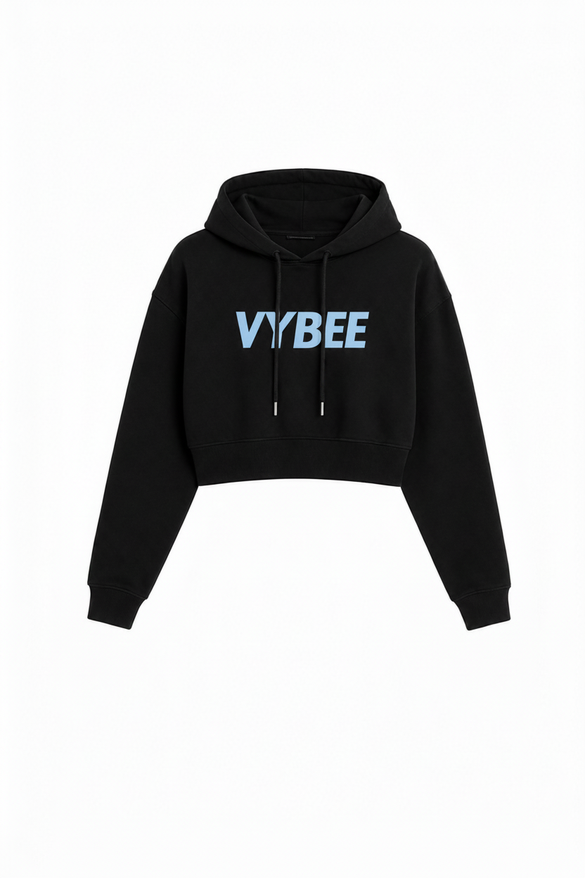 VYBEE Heavy Moletom Cropped Preto  — Urban Essential 2 Cabos