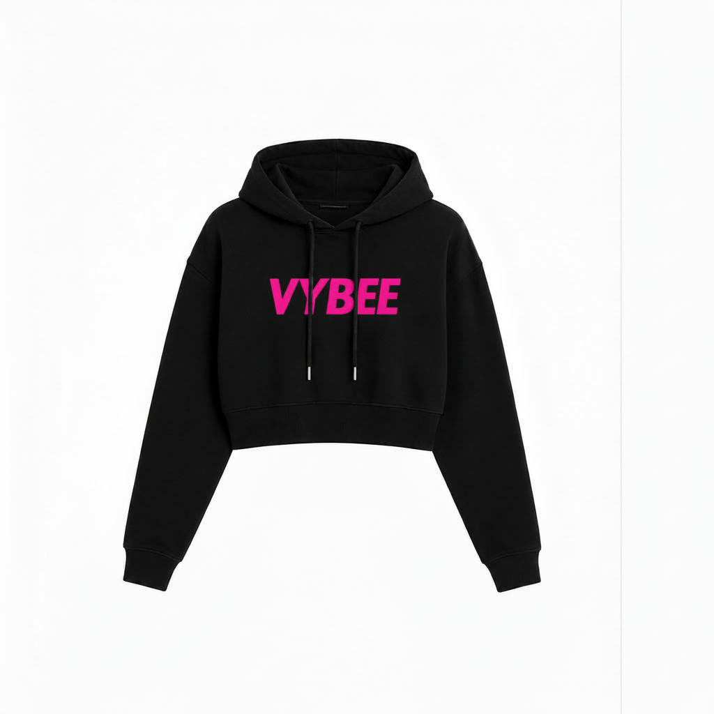 VYBEE Heavy Moletom Cropped Preto  — Urban Essential 2 Cabos