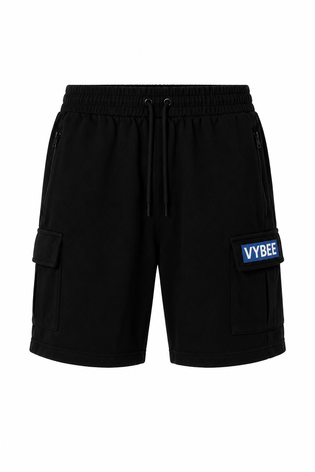 VYBEE Heavy Cargo Shorts BLACK  — Urban Sweat 400G