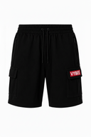 VYBEE Heavy Cargo Shorts BLACK  — Urban Sweat 400G
