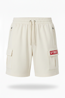 VYBEE Heavy Cargo Shorts Off-White — Urban Sweat 400G
