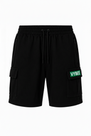 VYBEE Heavy Cargo Shorts BLACK  — Urban Sweat 400G