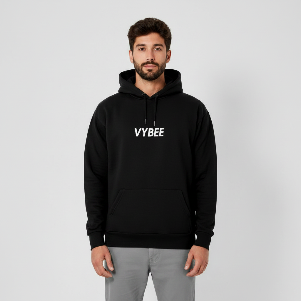 VYBEE Heavy Moletom Canguru BLACK -  13'