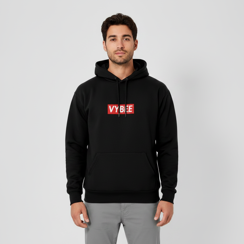 VYBEE Heavy Moletom Canguru BLACK -  13'