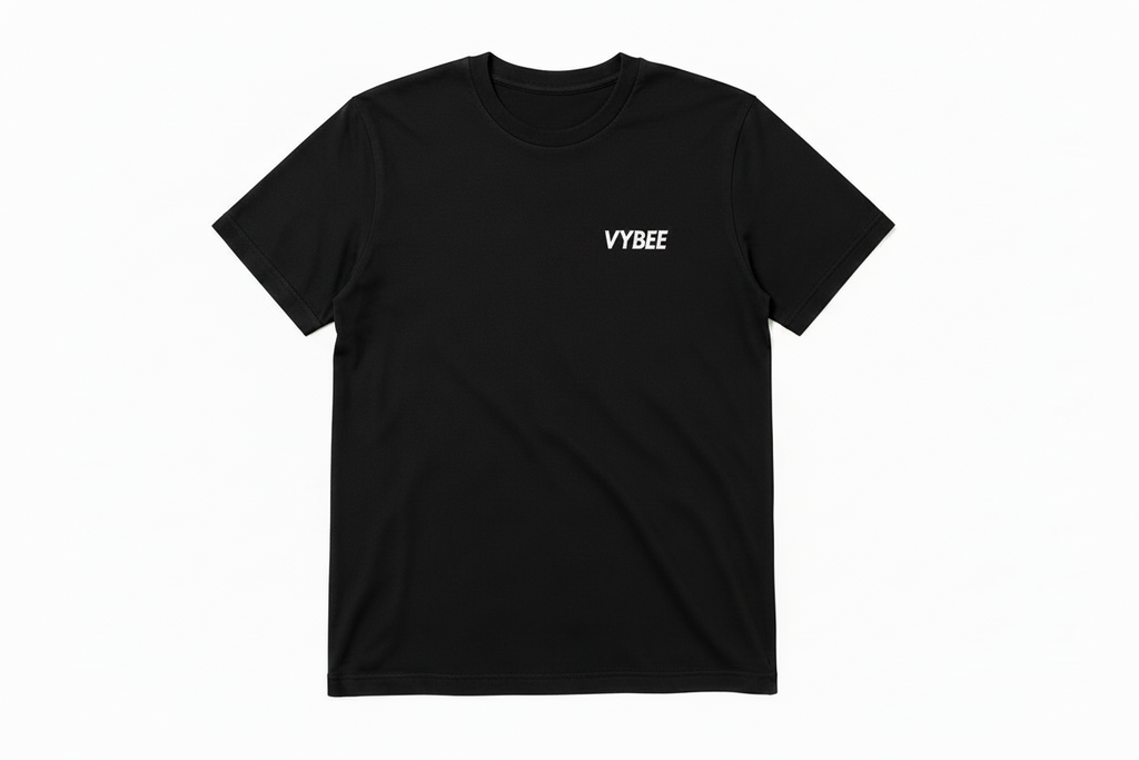 VYBEE Casual Natural Preto – Logo Minimalista
