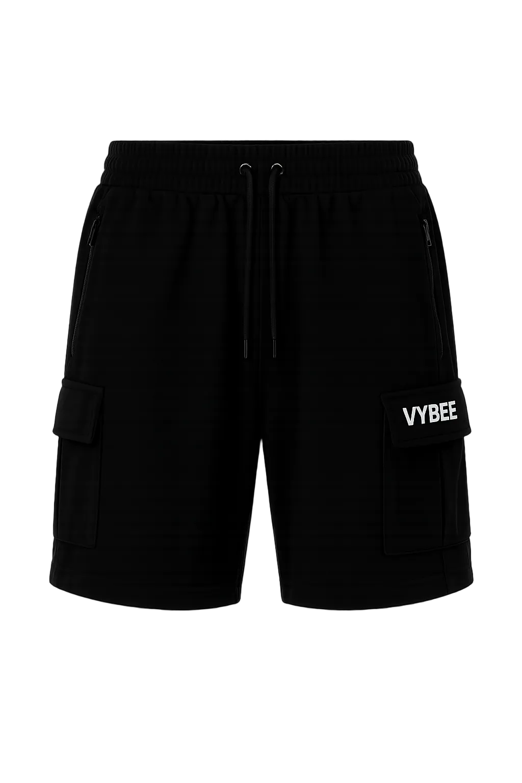 VYBEE Heavy Cargo Shorts BLACK  — Urban Sweat 400G