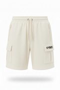 VYBEE Heavy Cargo Shorts Off-White — Urban Sweat 400G