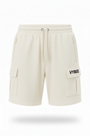 VYBEE Heavy Cargo Shorts Off-White — Urban Sweat 400G