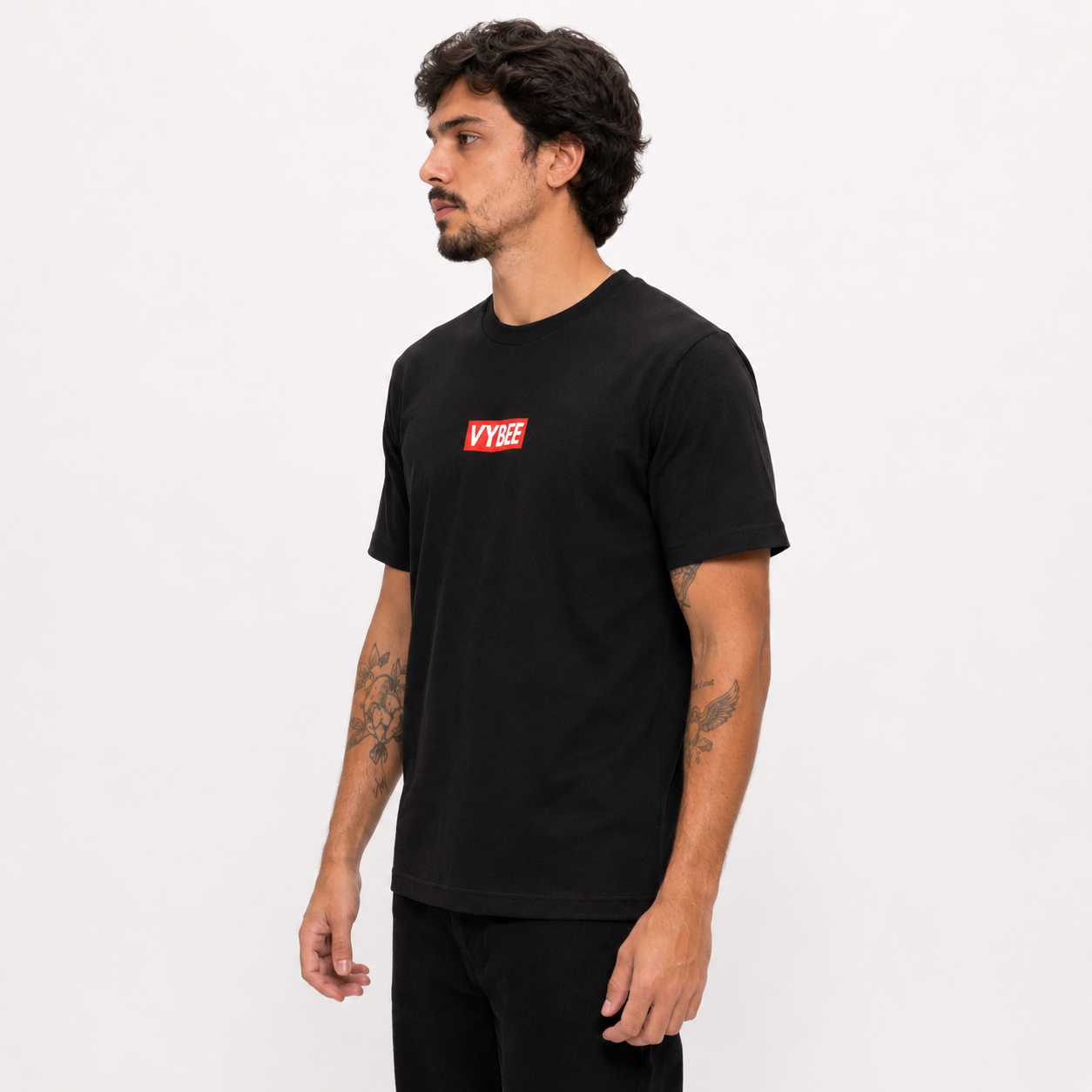 VYBEE Casual Natural Flow Tee Preto