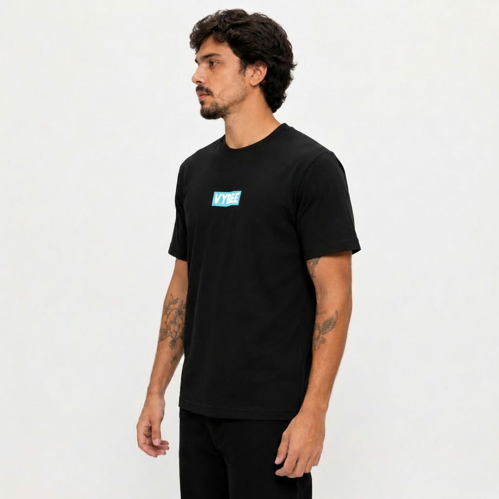 VYBEE Casual Natural Flow Tee Preto
