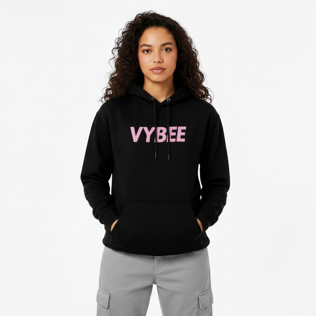 VYBEE Heavy Moletom Canguru BLACK -  25' Feminino