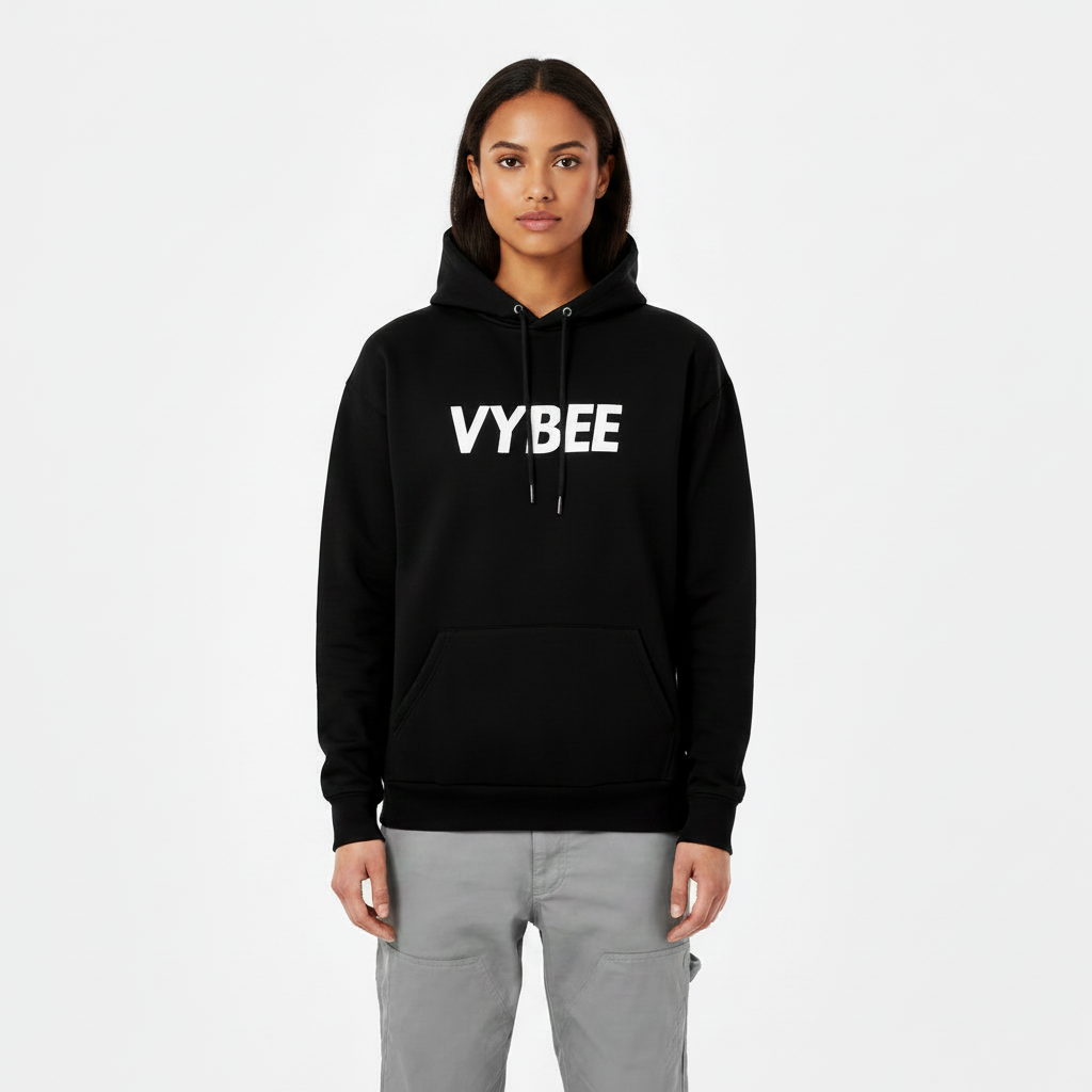 VYBEE Heavy Moletom Canguru BLACK -  25' Feminino