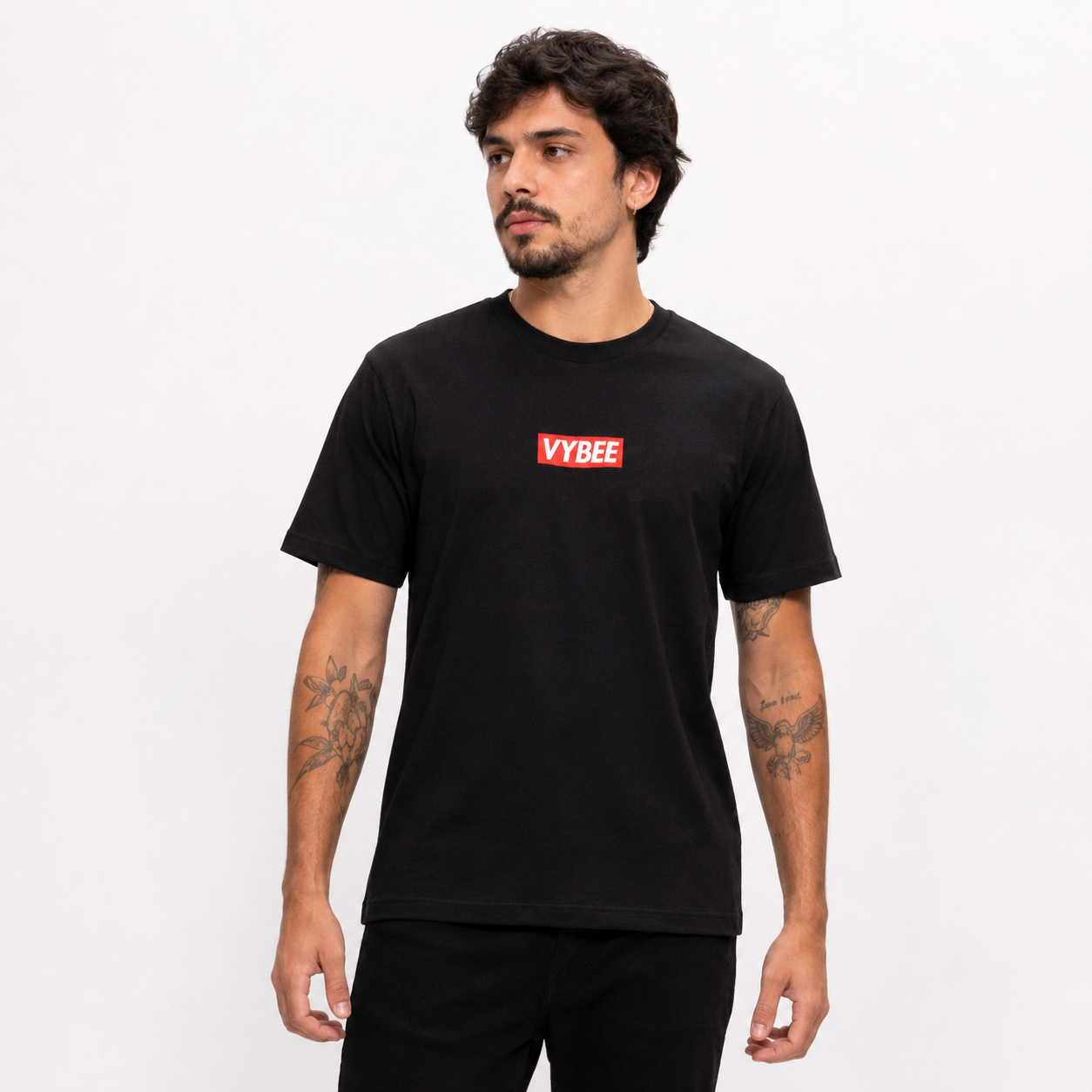 VYBEE Casual Natural Flow Tee Preto