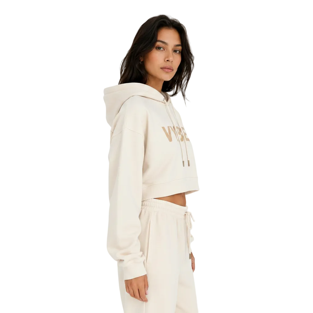 VYBEE Heavy Moletom Cropped Preto  — Urban Essential 2 Cabos