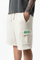 VYBEE Heavy Cargo Shorts Off-White — Urban Sweat 400G