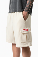 VYBEE Heavy Cargo Shorts Off-White — Urban Sweat 400G