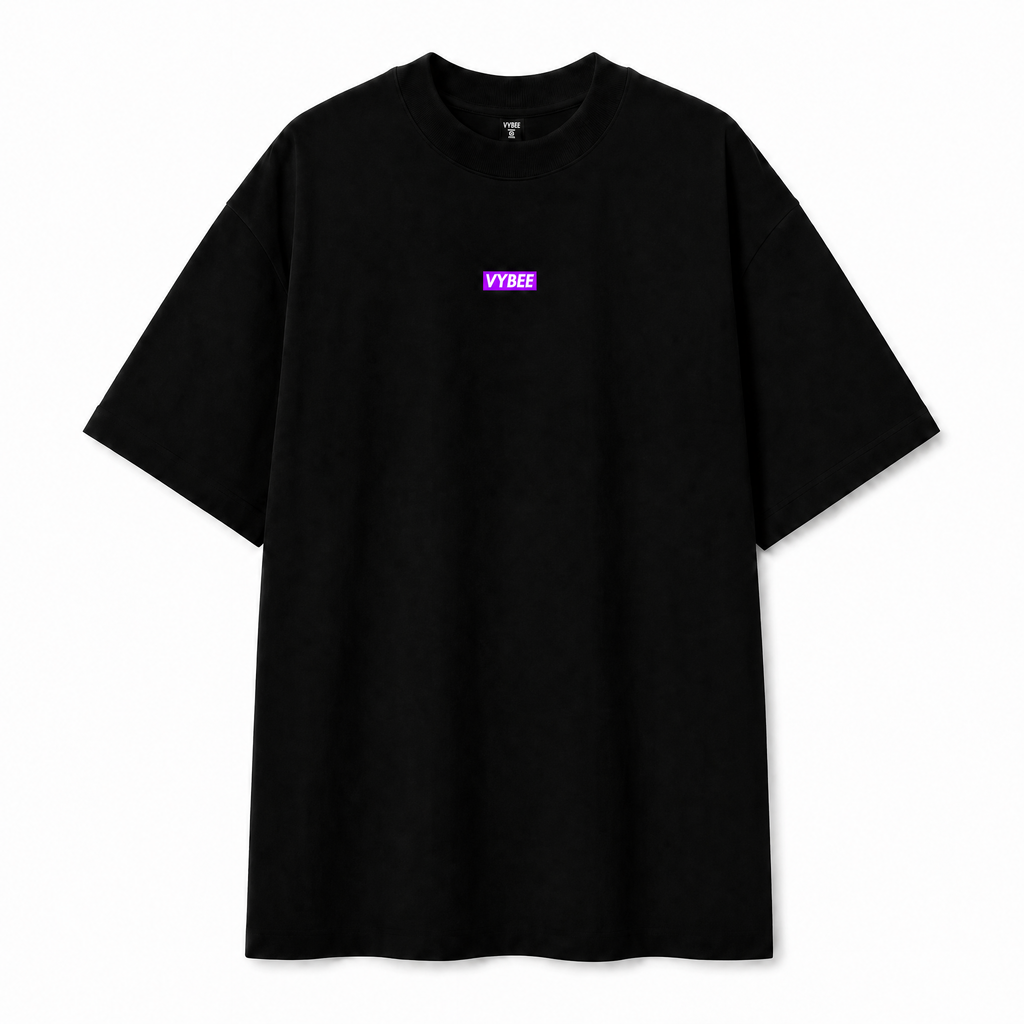 VYBEE Heavy Soft Double Tee BLACK — BOX 8'