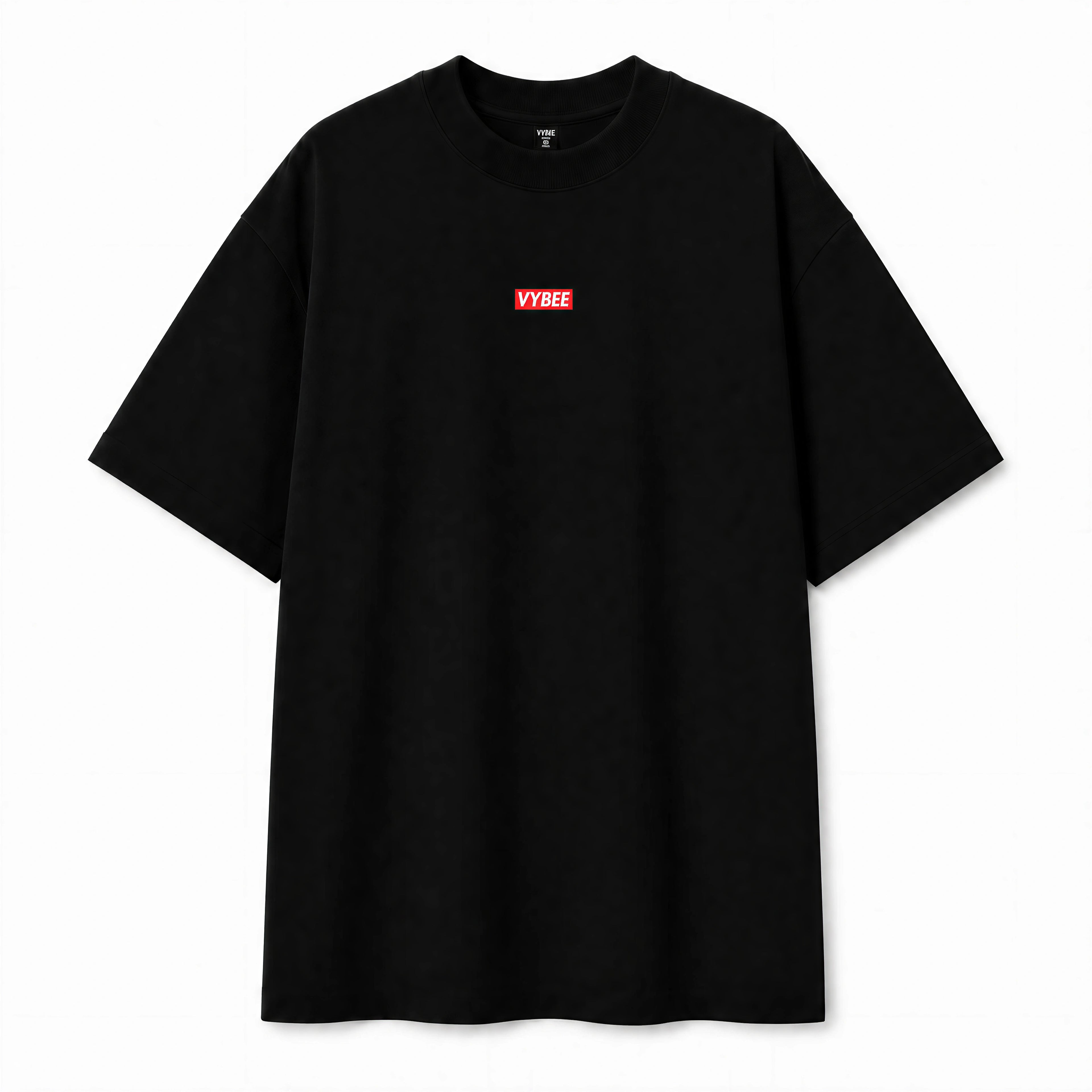 VYBEE Heavy Soft Double Tee BLACK — BOX 8'