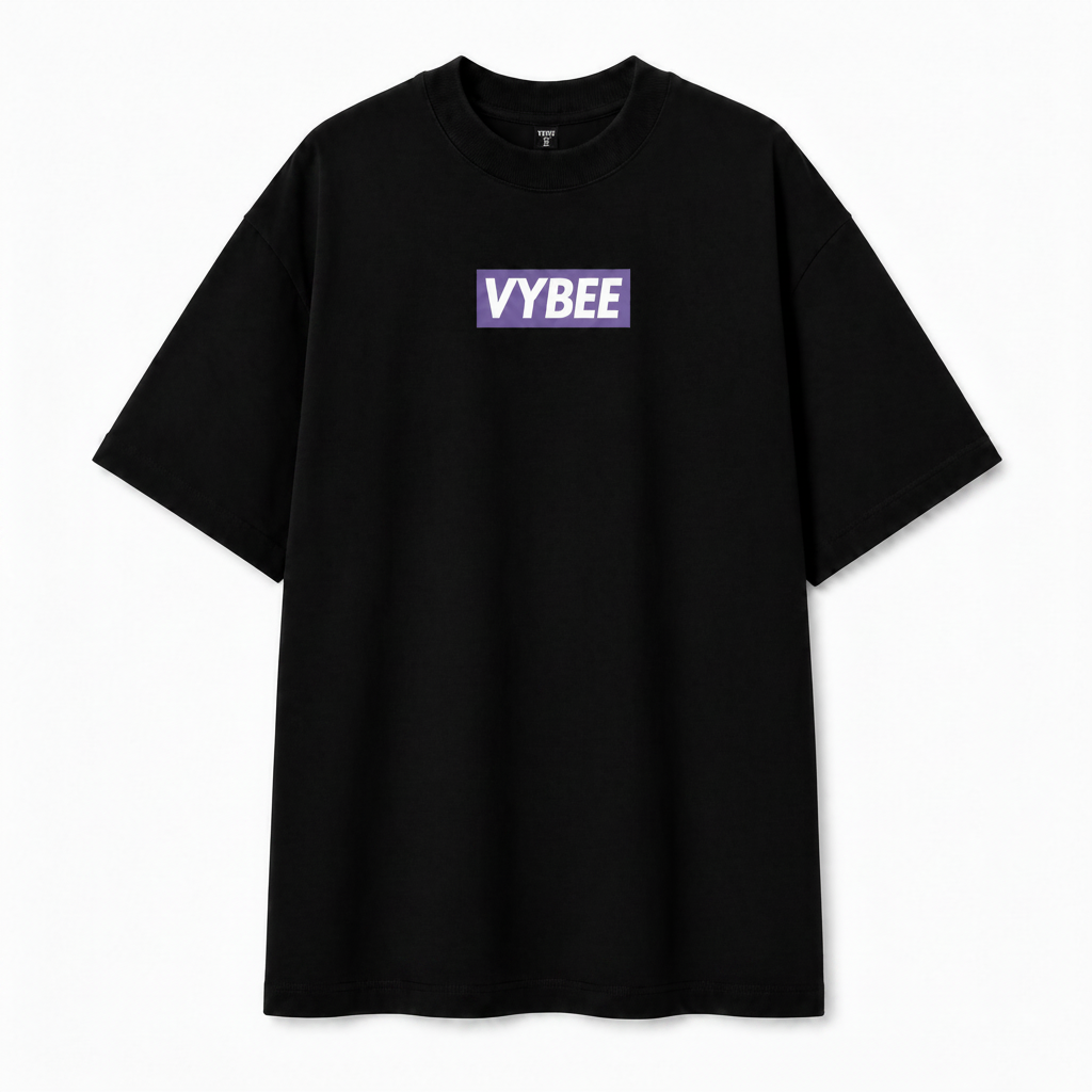 VYBEE Heavy Soft Double Tee BLACK — BOX 13'