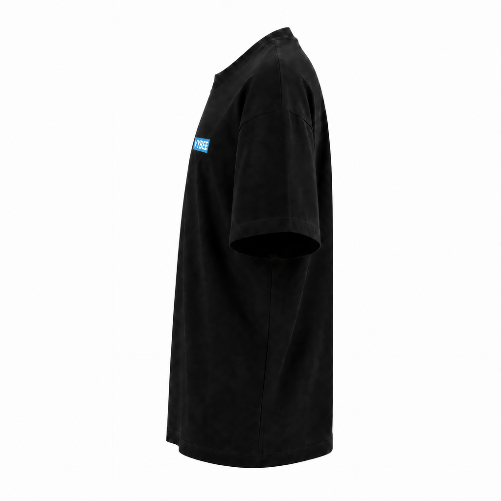 VYBEE Heavy Soft Double Tee BLACK — BOX 8'