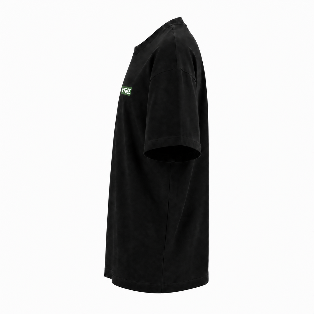VYBEE Heavy Soft Double Tee BLACK — BOX 8'