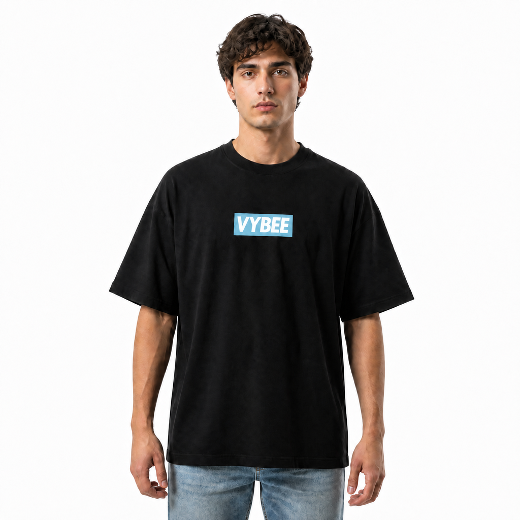 VYBEE Heavy Soft Double Tee BLACK — BOX 13'
