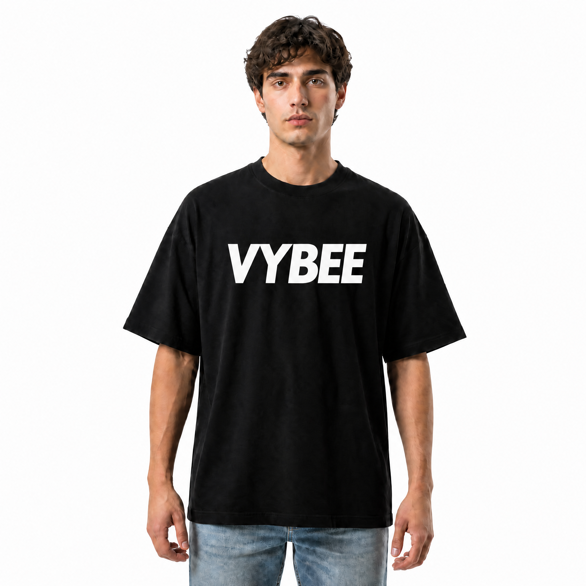 VYBEE Heavy Soft Double Tee BLACK — NO BOX 25'