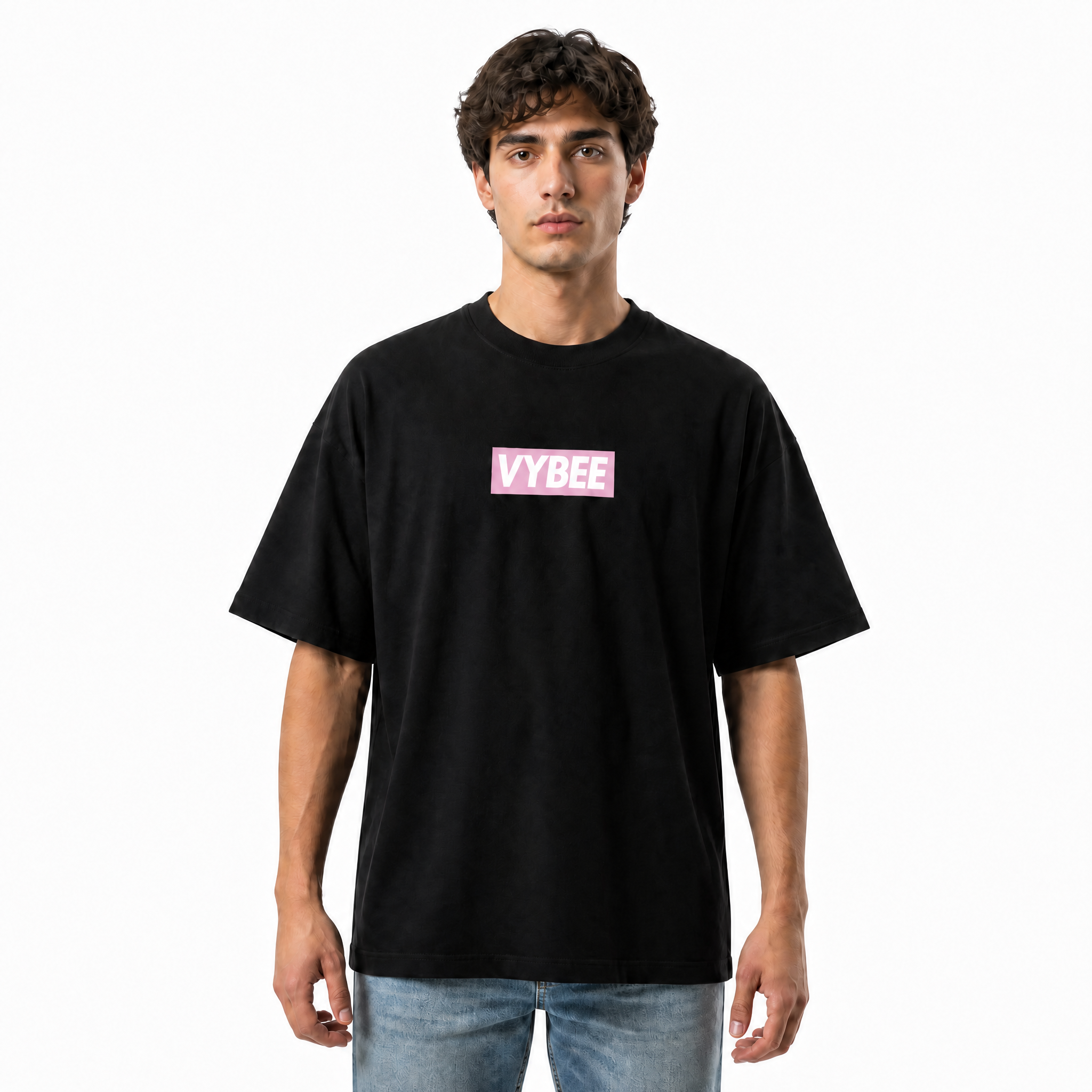 VYBEE Heavy Soft Double Tee BLACK — BOX 13'