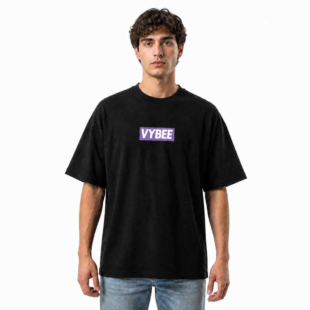 VYBEE Heavy Soft Double Tee BLACK — BOX 13'