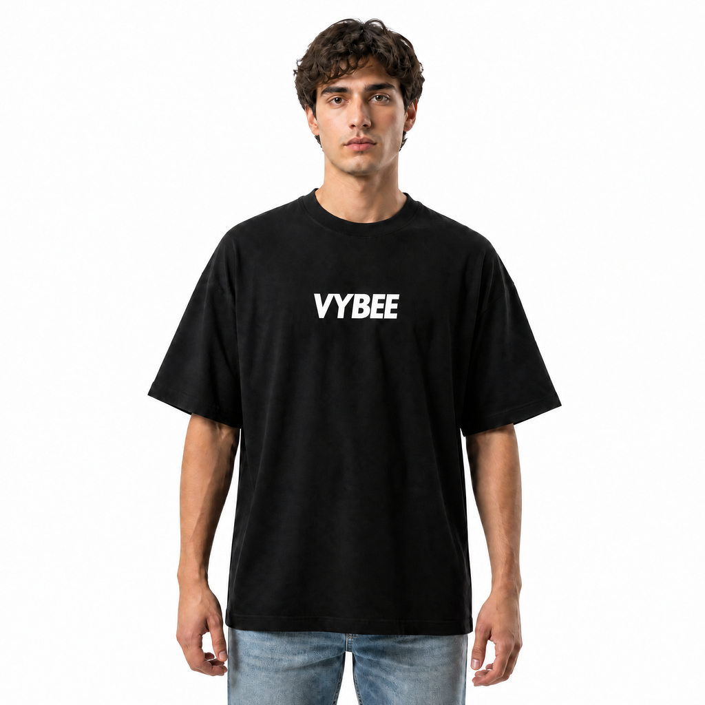 VYBEE Heavy Soft Double Tee BLACK — BOX 13'