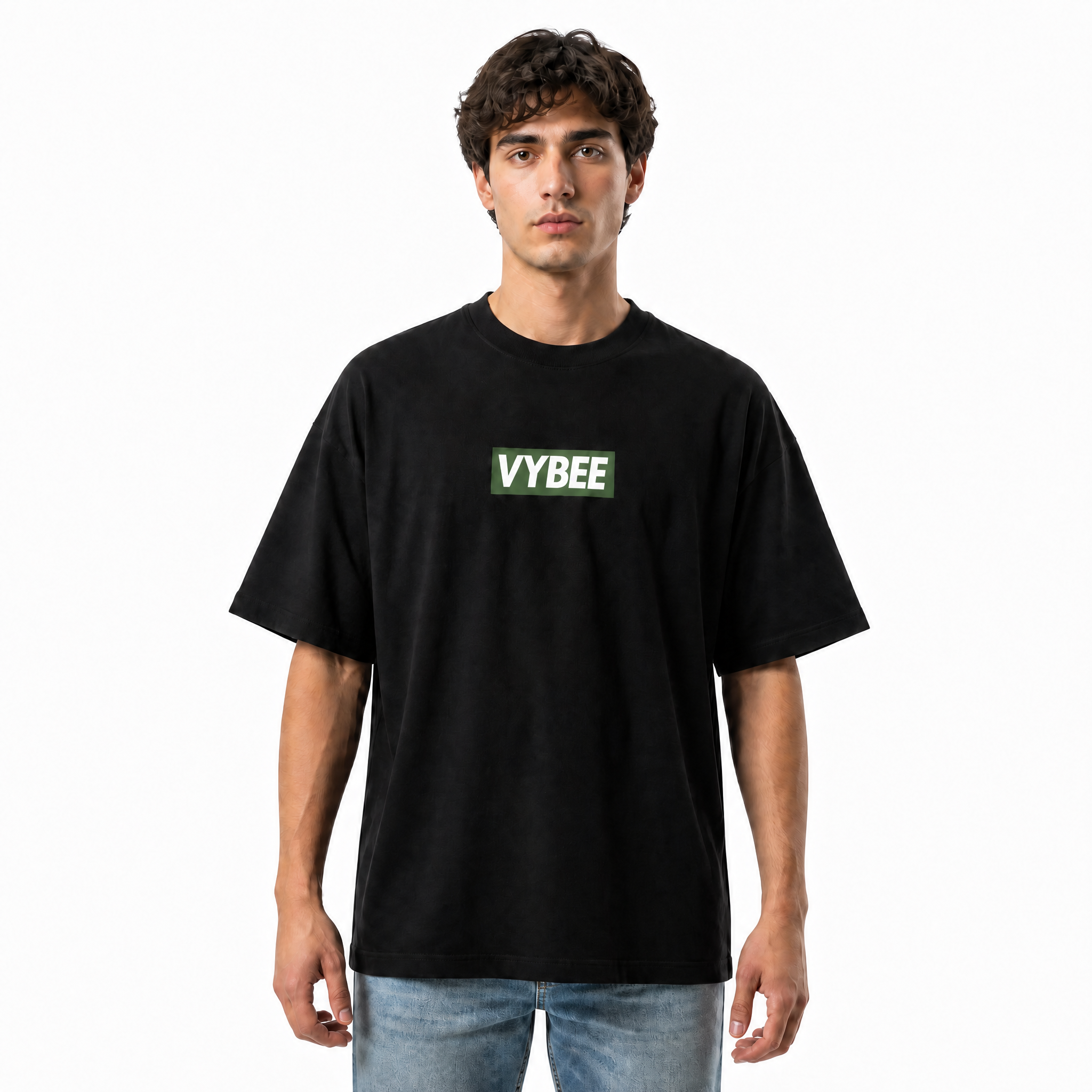 VYBEE Heavy Soft Double Tee BLACK — BOX 13'