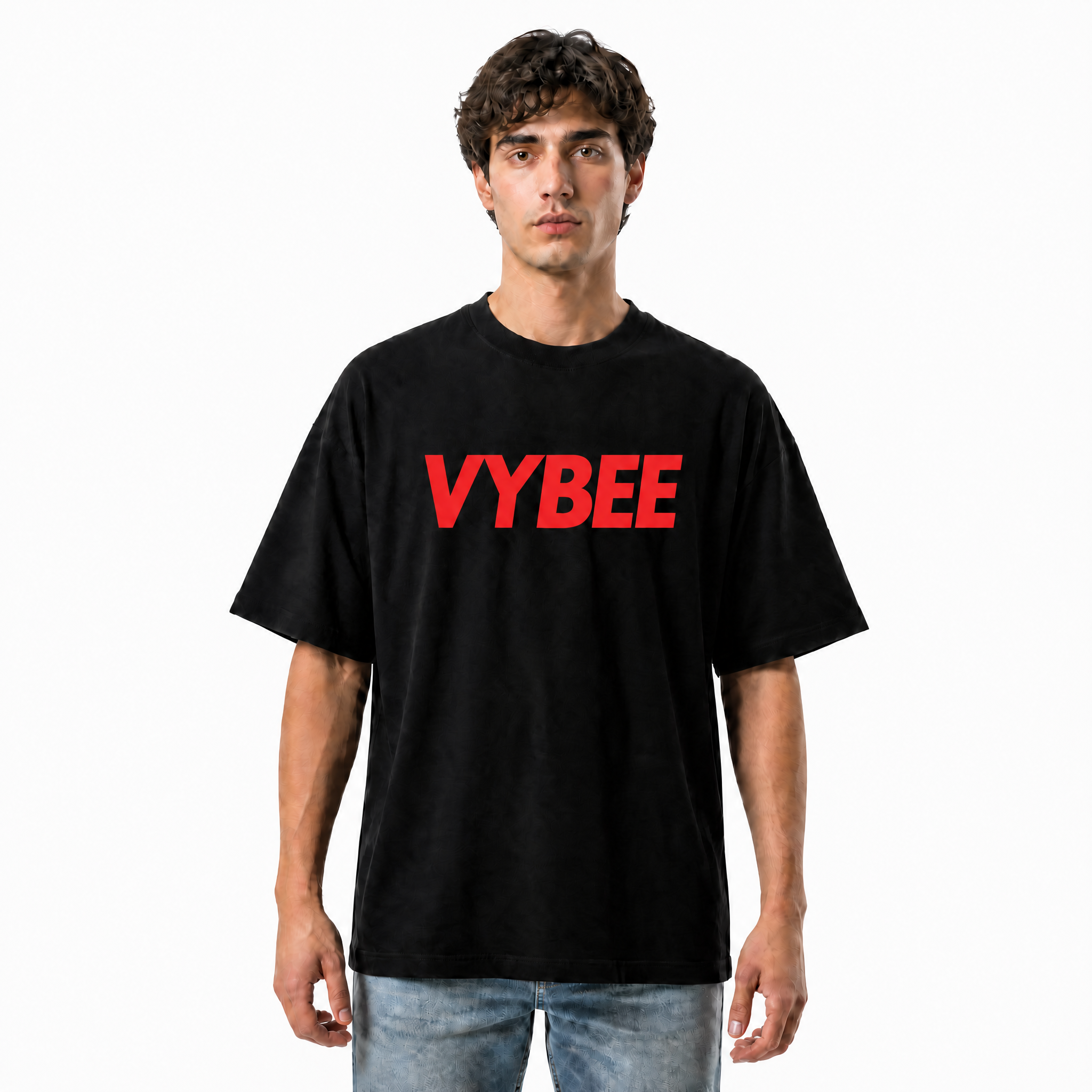 VYBEE Heavy Soft Double Tee BLACK — NO BOX 25'