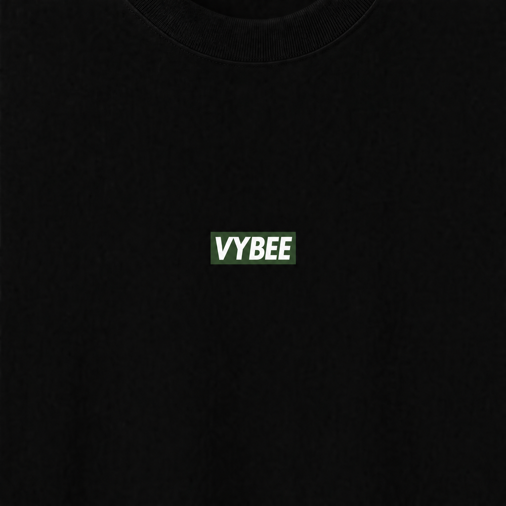 VYBEE Heavy Soft Double Tee BLACK — BOX 8'