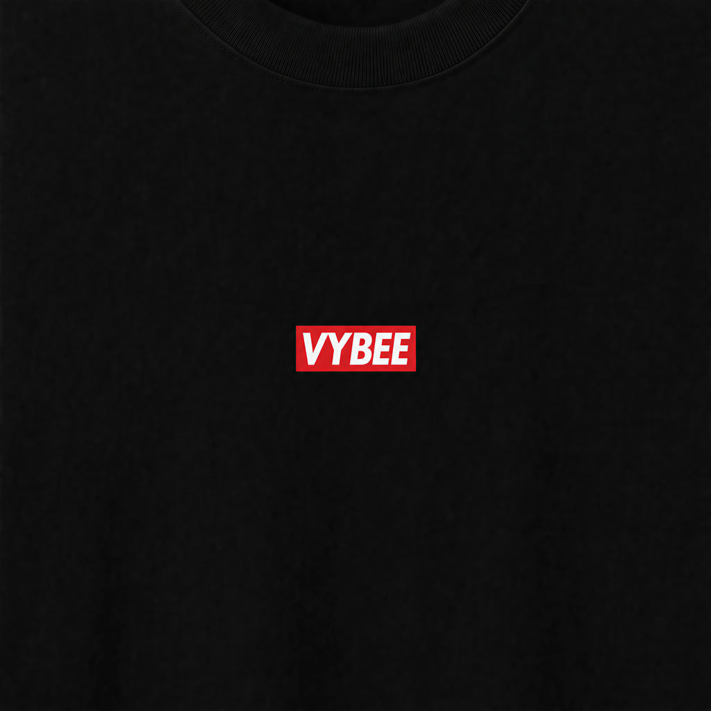 VYBEE Heavy Soft Double Tee BLACK — BOX 8'