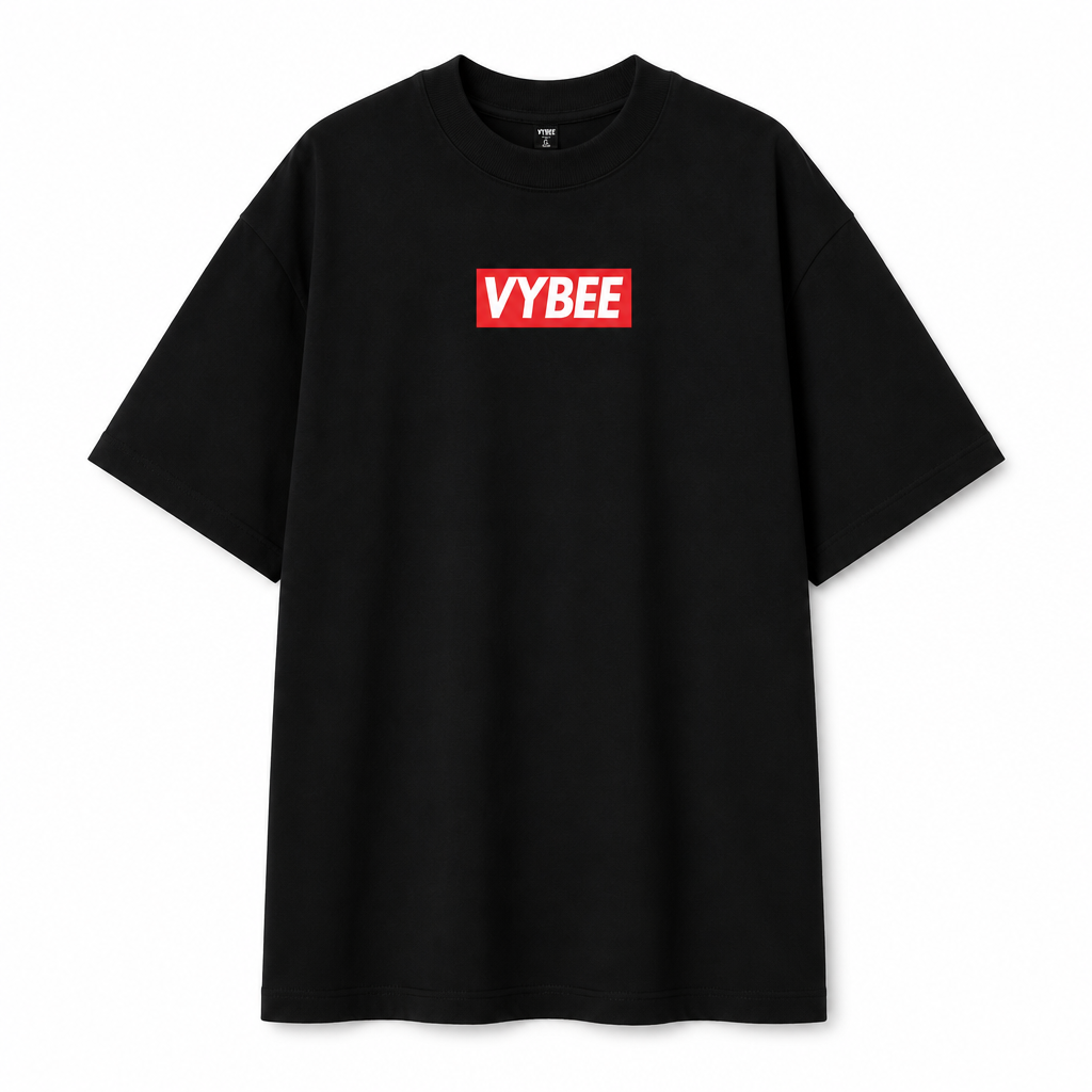 VYBEE Heavy Soft Double Tee BLACK — BOX 13'