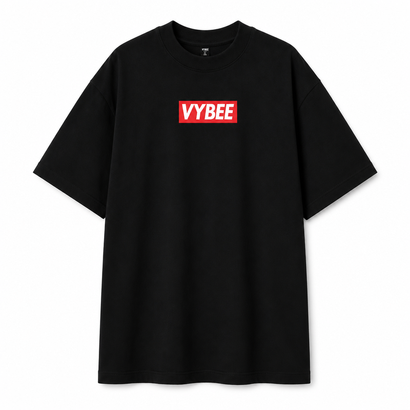VYBEE Heavy Soft Double Tee BLACK — BOX 13'