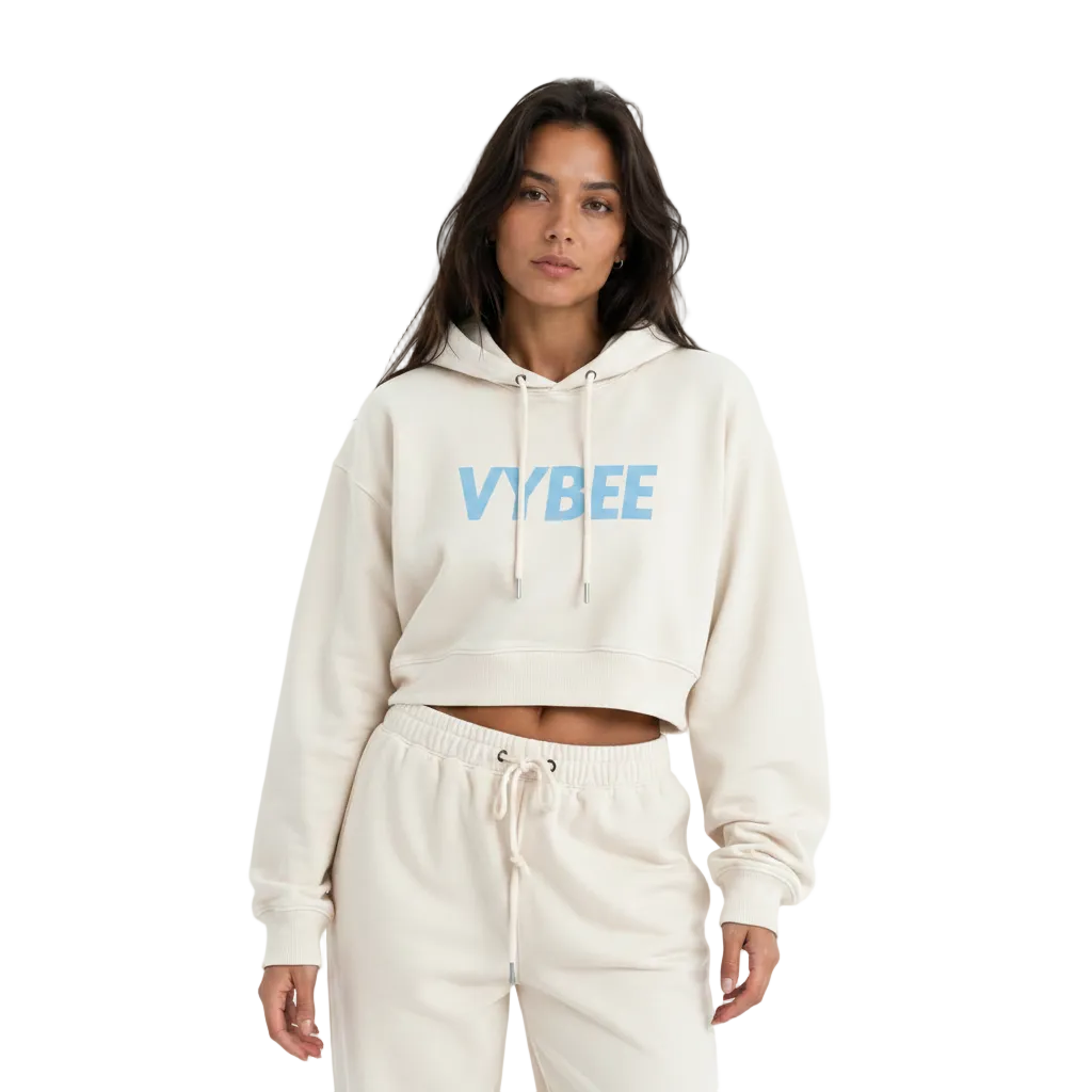 VYBEE Heavy Moletom Cropped Preto  — Urban Essential 2 Cabos