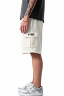 VYBEE Heavy Cargo Shorts Off-White — Urban Sweat 400G